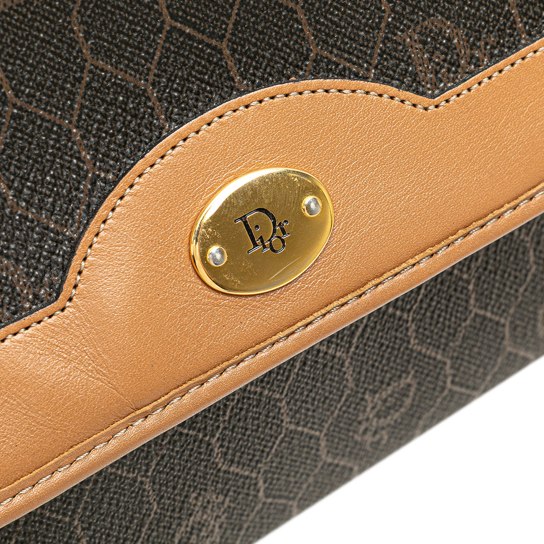 Honeycomb Coated Canvas Chain Shoulder Bag Black - Gaby Paris