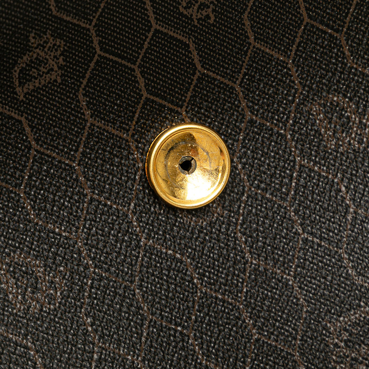 Honeycomb Coated Canvas Chain Shoulder Bag Black - Gaby Paris