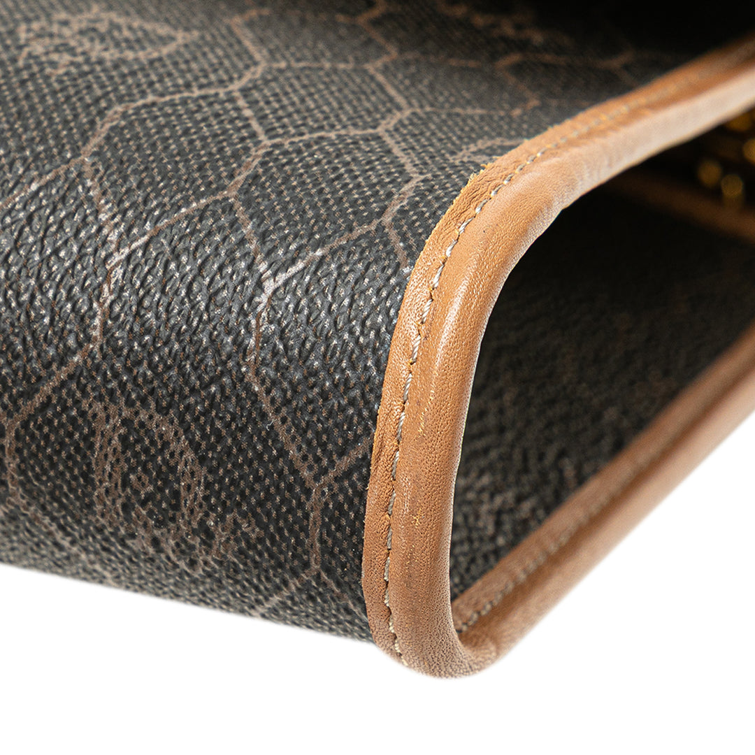 Honeycomb Coated Canvas Chain Shoulder Bag Black - Gaby Paris