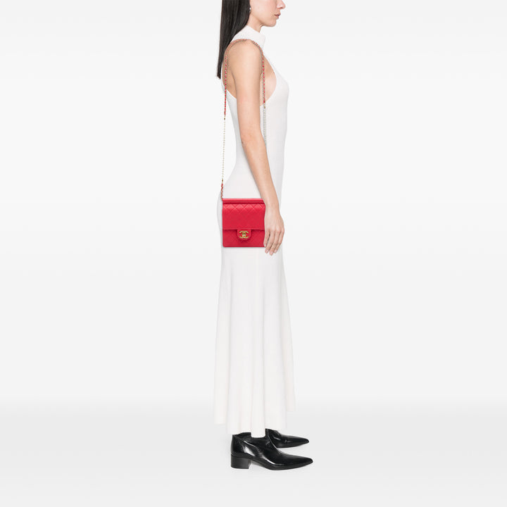 Chanel Matelassé Chic Perles à rabat Petit Cuir d'agneau