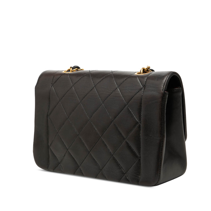 Chanel Sac bandoulière Diana à rabat Petit Cuir d'agneau Noir – vue 2 – GABY PARIS