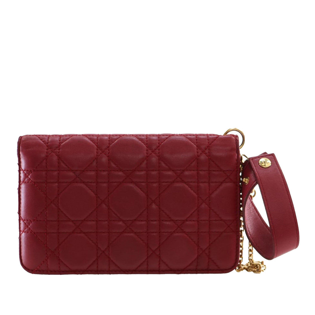 Dior Cuir d’agneau Cannage DiorAddict Wristlet Pochette