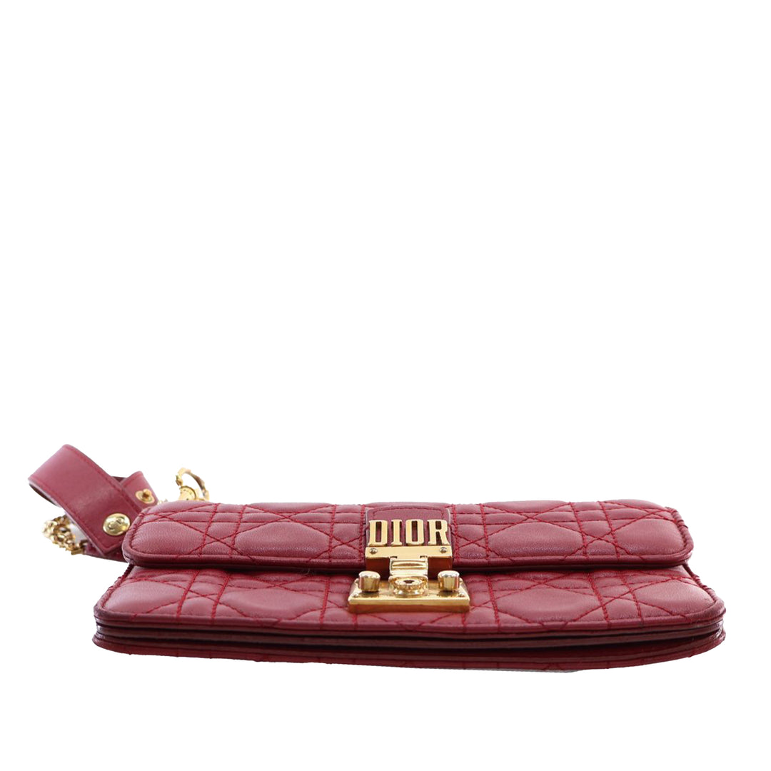 Dior Cuir d’agneau Cannage DiorAddict Wristlet Pochette