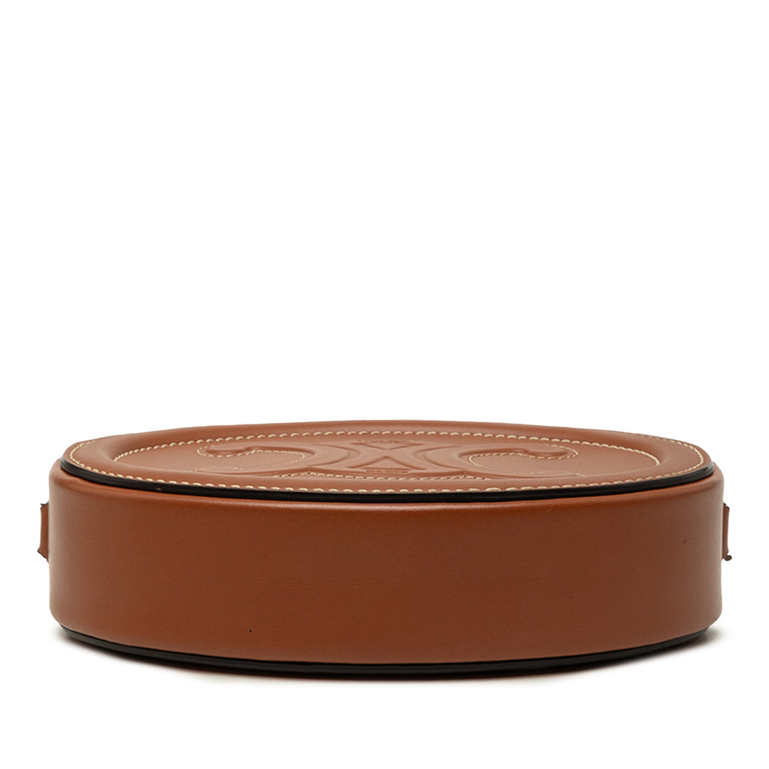 Celine Small Cuir de veau Cuir Triomphe Oval Sac porté croisé