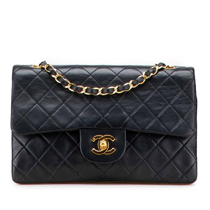 Small Classic Lambskin Double Flap Black - Gaby Paris