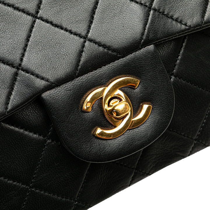 Small Classic Lambskin Double Flap Black - Gaby Paris