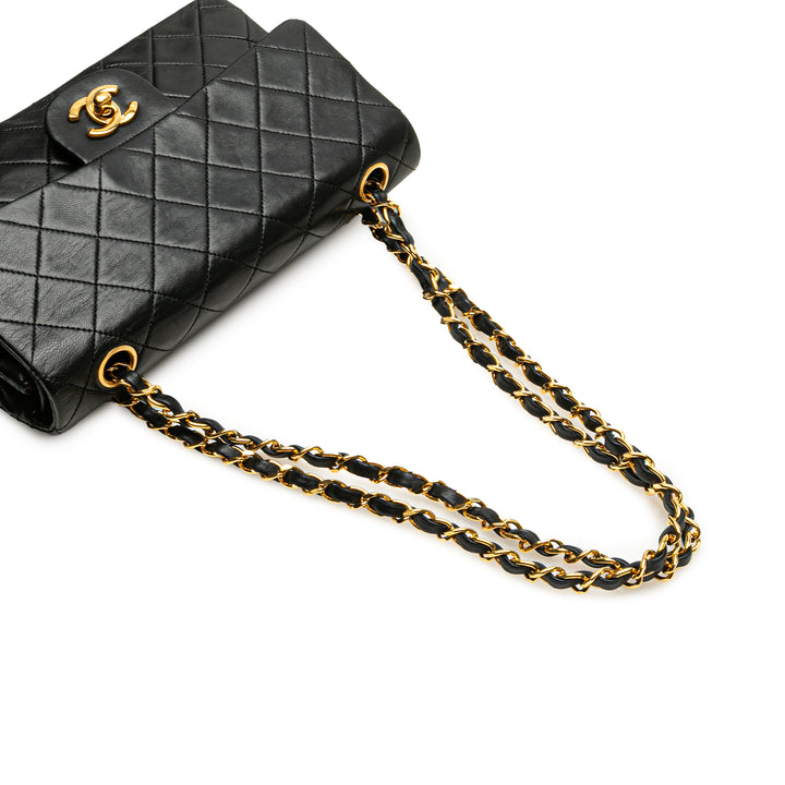 Small Classic Lambskin Double Flap Black - Gaby Paris
