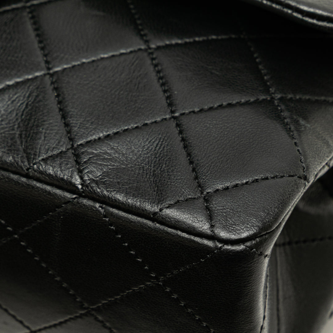 Small Classic Lambskin Double Flap Black - Gaby Paris
