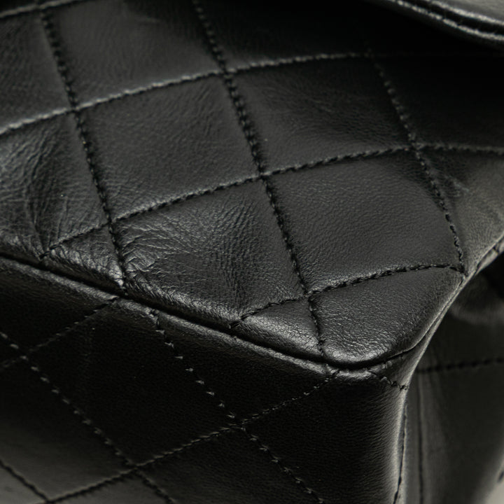 Small Classic Lambskin Double Flap Black - Gaby Paris