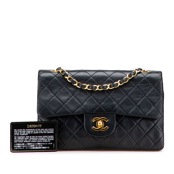 Small Classic Lambskin Double Flap Black - Gaby Paris