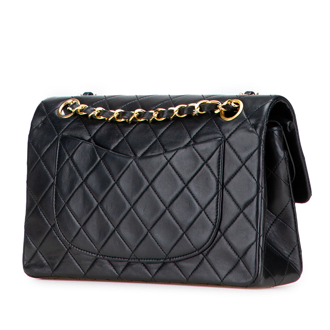 Small Classic Lambskin Double Flap Black - Gaby Paris