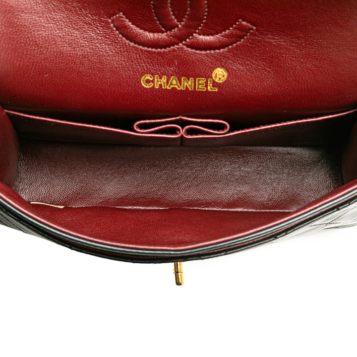 Small Classic Lambskin Double Flap Black - Gaby Paris