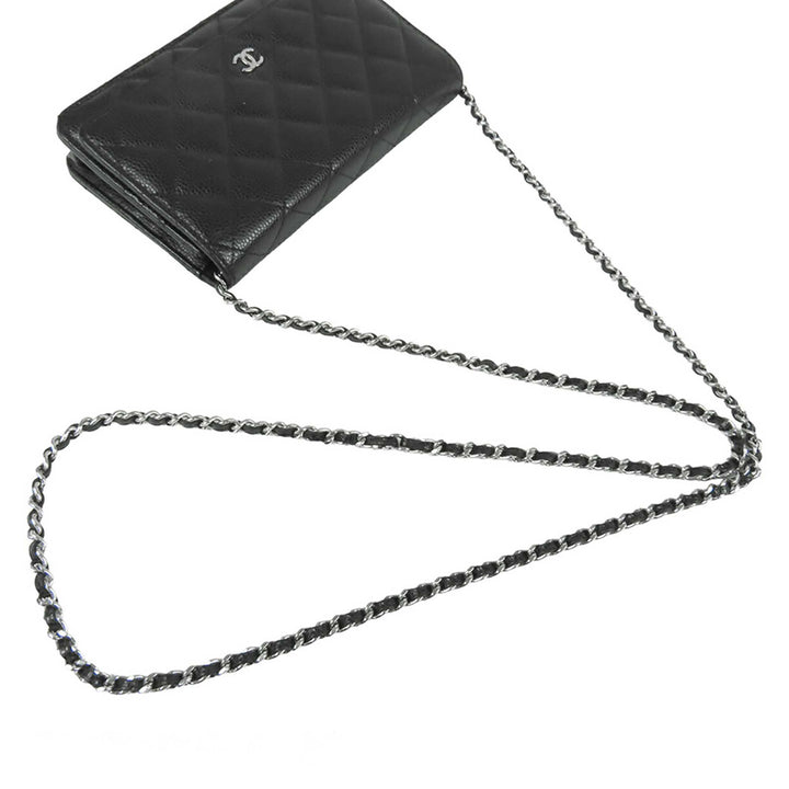 Chanel CC Matelassé Wallet on Chain Cuir caviar