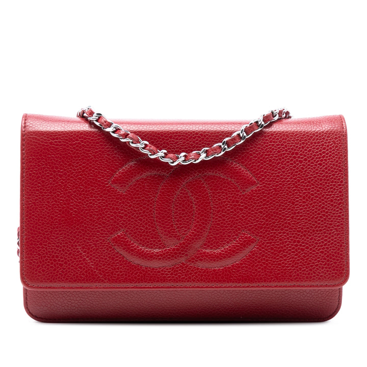 Chanel CC Caviar Wallet on Chain