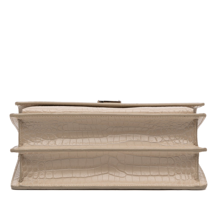 Saint Laurent Medium Croc embossé Monogram Sunset Sac