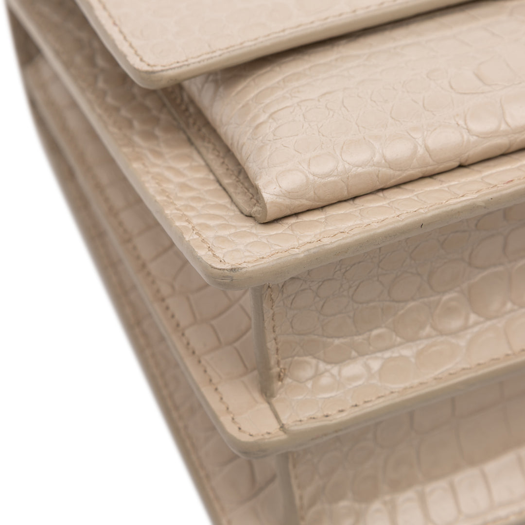 Saint Laurent Medium Croc embossé Monogram Sunset Sac