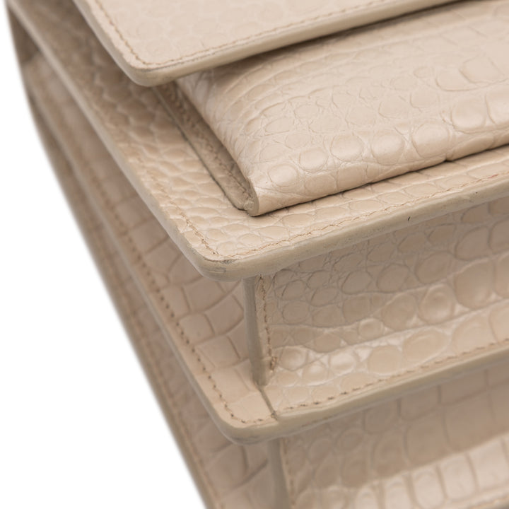 Saint Laurent Medium Croc embossé Monogram Sunset Sac