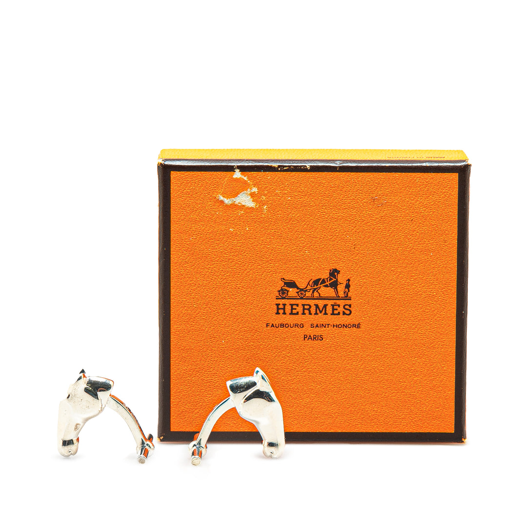 Sterling Silver Cheval Cufflinks Silver - Gaby Paris