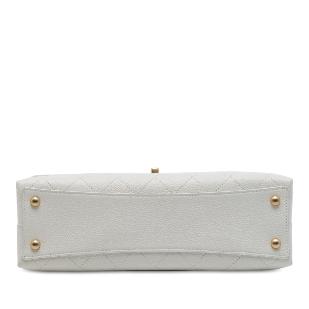Surpiqué Chic Affinity sac à Moyen Cuir caviar Blanc