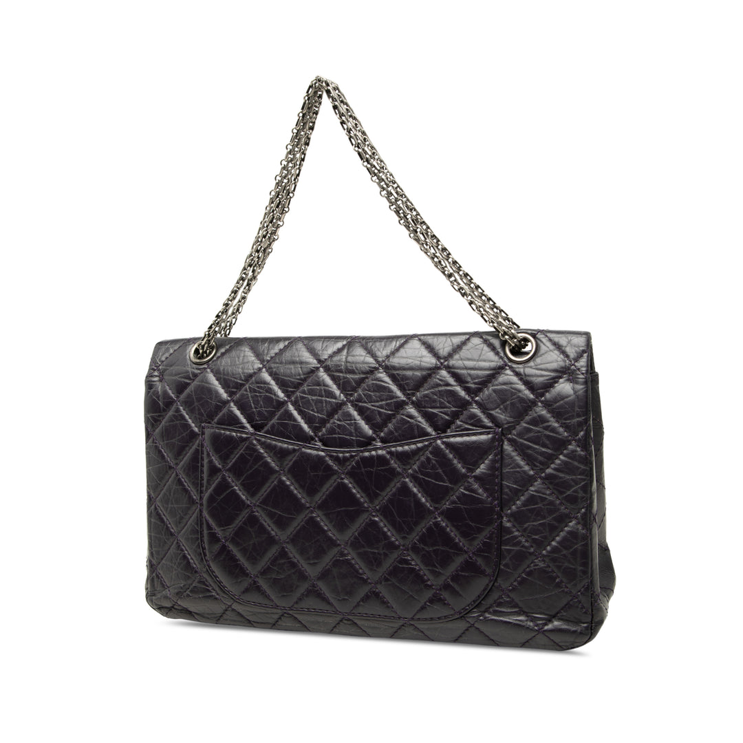 Matelassé vieilli Reissue 2.55 Double rabat 227 Cuir de veau Violet