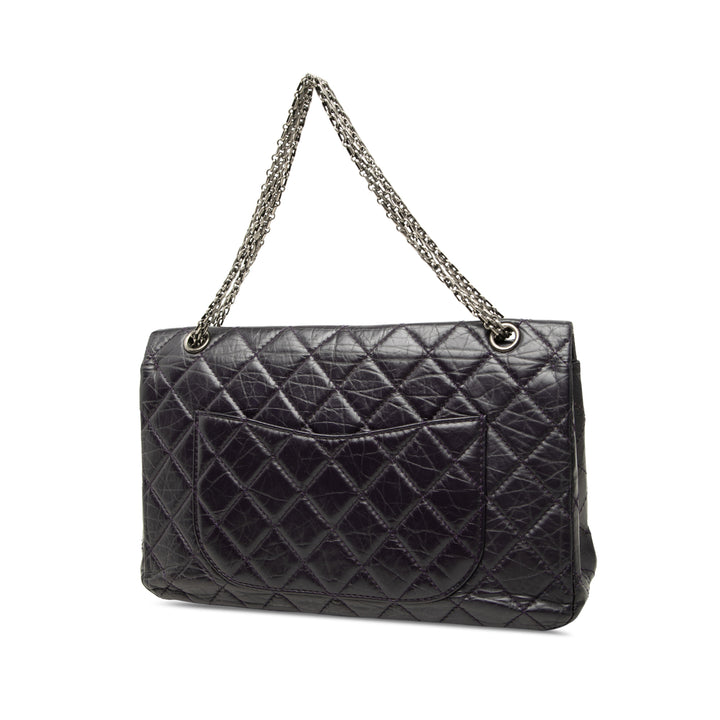 Matelassé vieilli Reissue 2.55 Double rabat 227 Cuir de veau Violet
