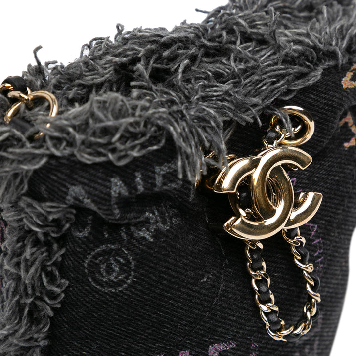 Mini Denim Mood Bucket with Chain Gray - Gaby Paris