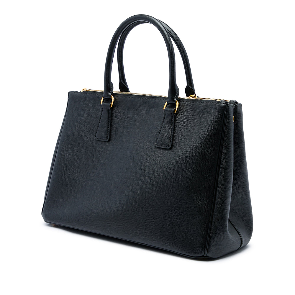 Prada Sac à main Lux Galleria Double Zippé Saffiano Grand Noir – vue 2 – GABY PARIS