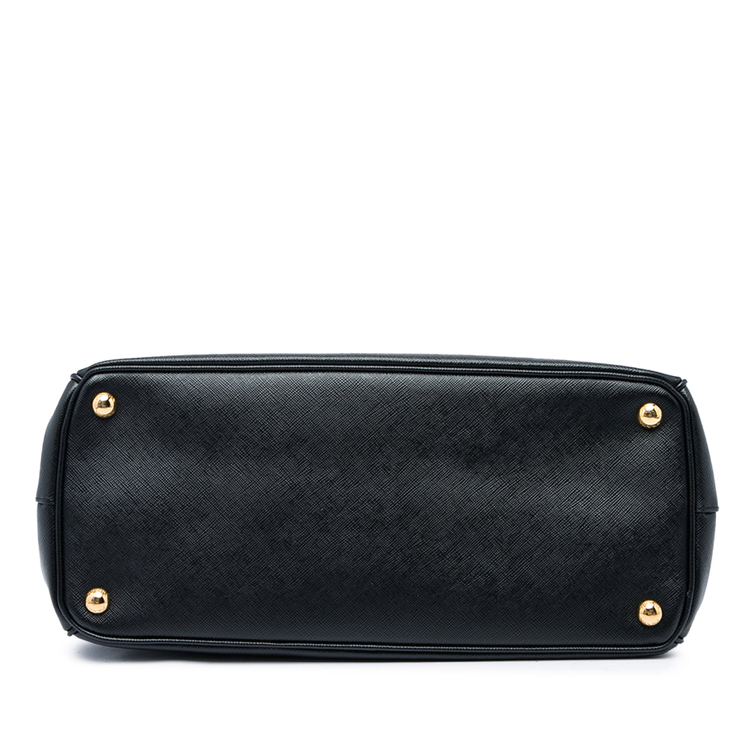 Prada Sac à main Lux Galleria Double Zippé Saffiano Grand Noir – vue 3 – GABY PARIS