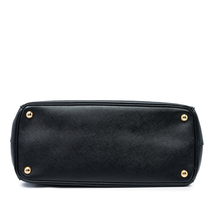 Prada Sac à main Lux Galleria Double Zippé Saffiano Grand Noir – vue 3 – GABY PARIS
