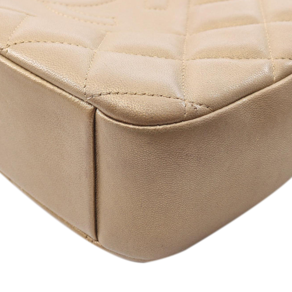 CC Quilted Lambskin Camera Crossbody Gold - Gaby Paris