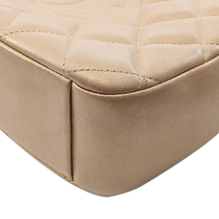 CC Quilted Lambskin Camera Crossbody Gold - Gaby Paris