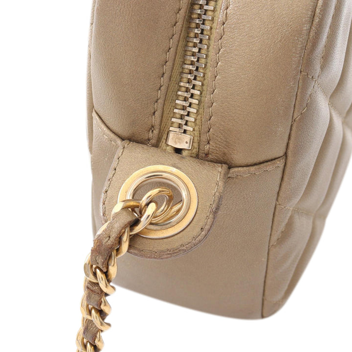 CC Quilted Lambskin Camera Crossbody Gold - Gaby Paris