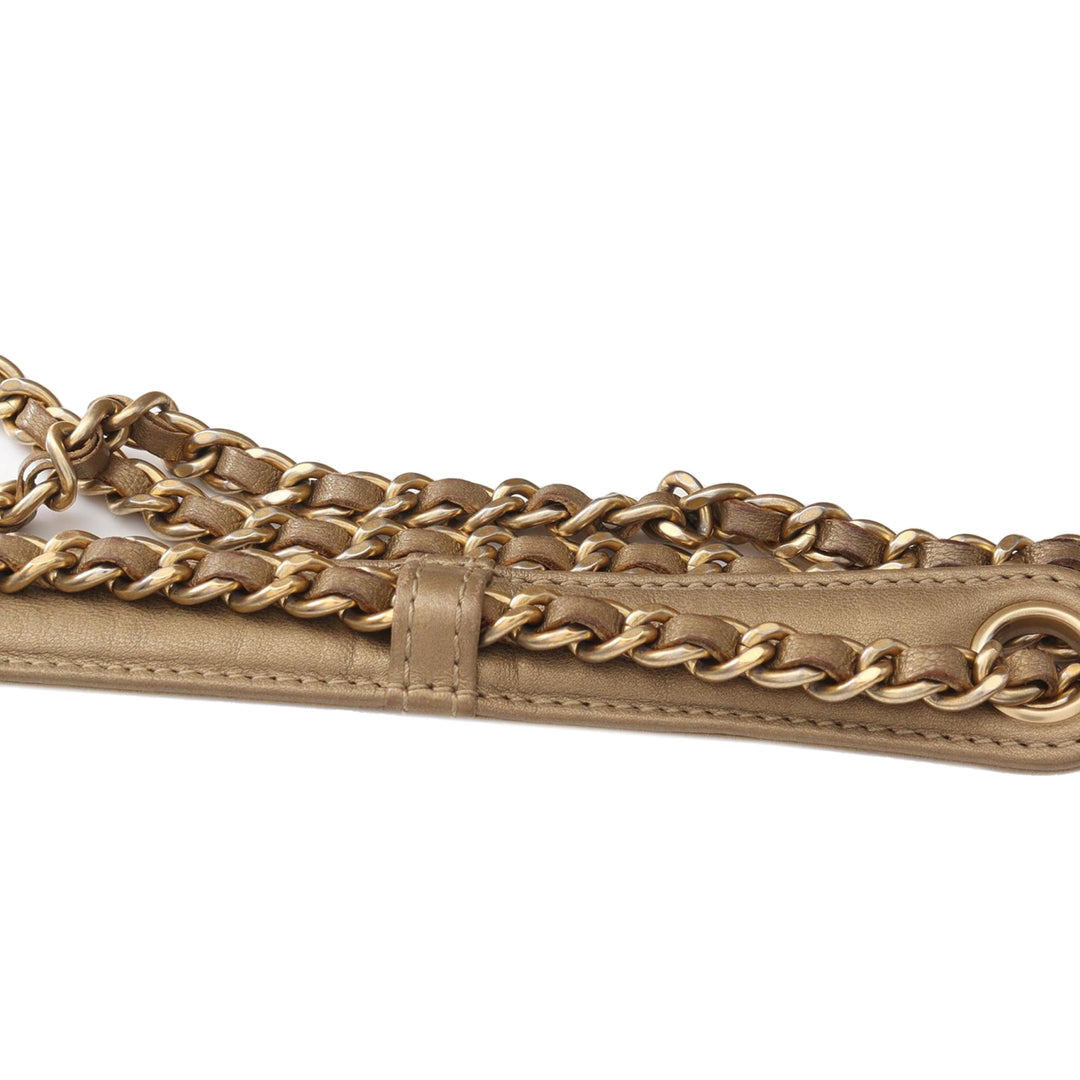 CC Quilted Lambskin Camera Crossbody Gold - Gaby Paris