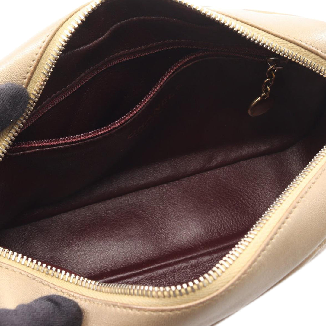 CC Quilted Lambskin Camera Crossbody Gold - Gaby Paris