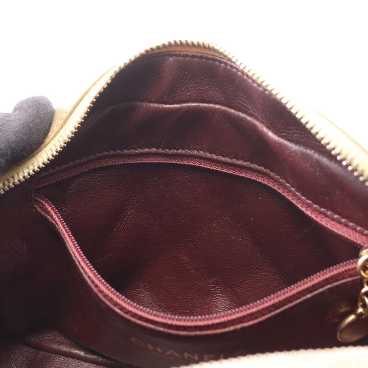 CC Quilted Lambskin Camera Crossbody Gold - Gaby Paris