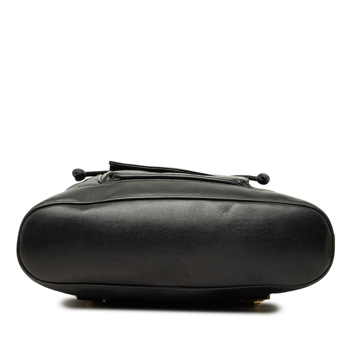 Chanel CC Matelassé Sac à dos à cordon Grand Cuir d'agneau Noir – vue 3 – GABY PARIS