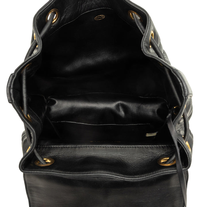 Chanel CC Matelassé Sac à dos à cordon Grand Cuir d'agneau Noir – vue 4 – GABY PARIS