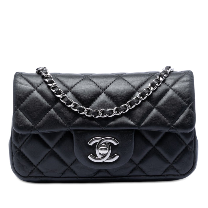 Chanel Extra Mini Rectangular Matelassé Cuir d'agneau à rabat