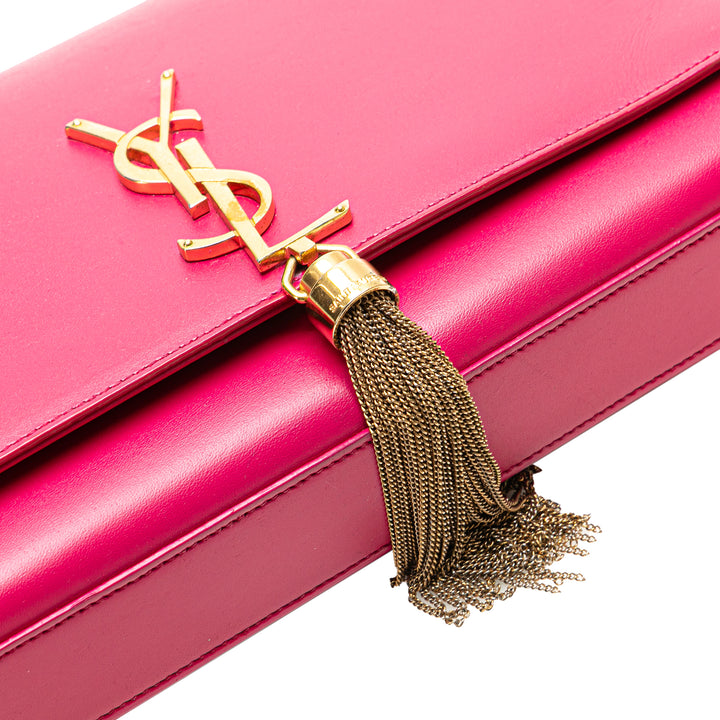 Medium Smooth Calfskin Classic Monogram Kate Tassel Crossbody Pink - Gaby Paris