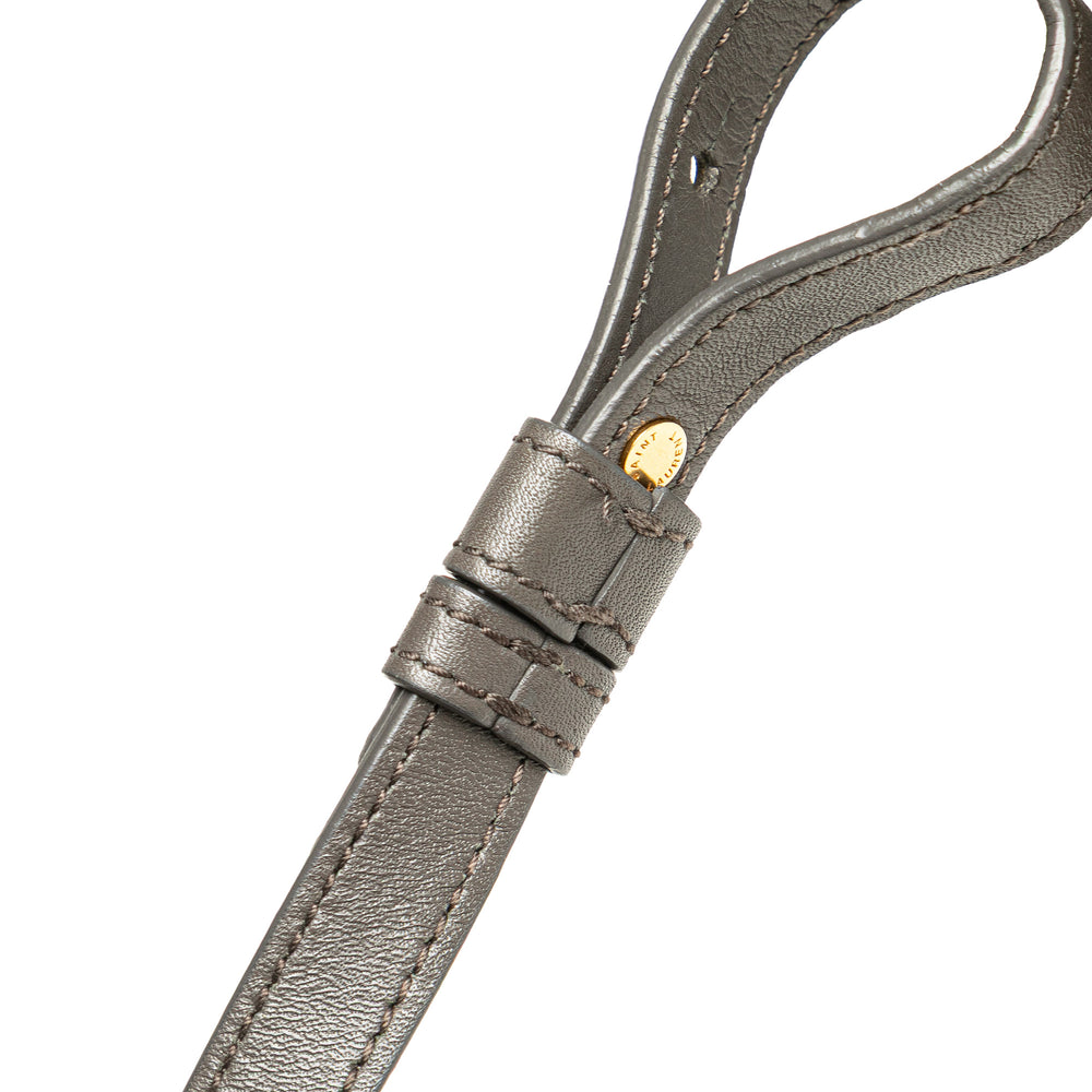 Baby Leather Classic Duffle Satchel Gray - Gaby Paris