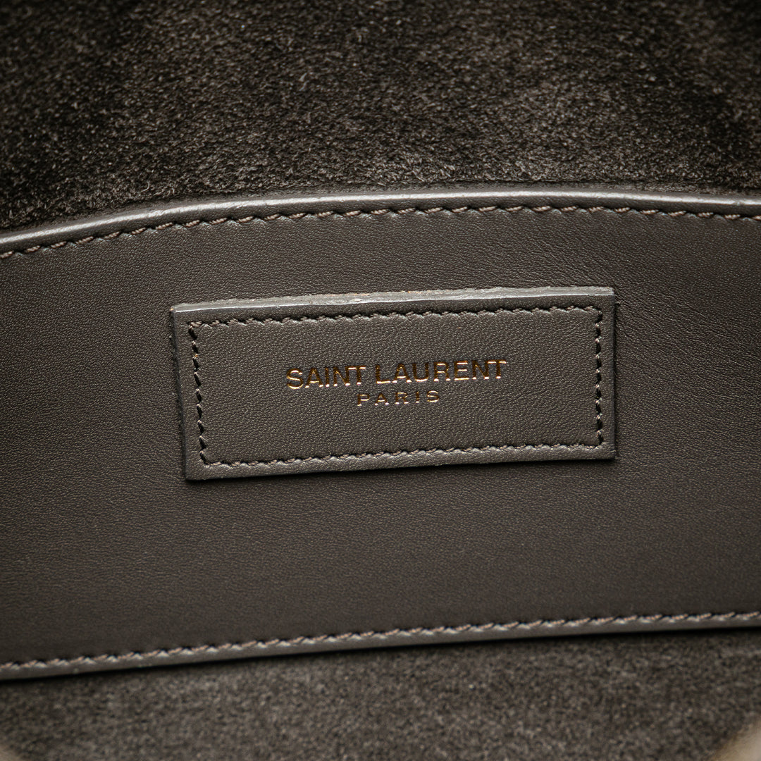 Baby Leather Classic Duffle Satchel Gray - Gaby Paris