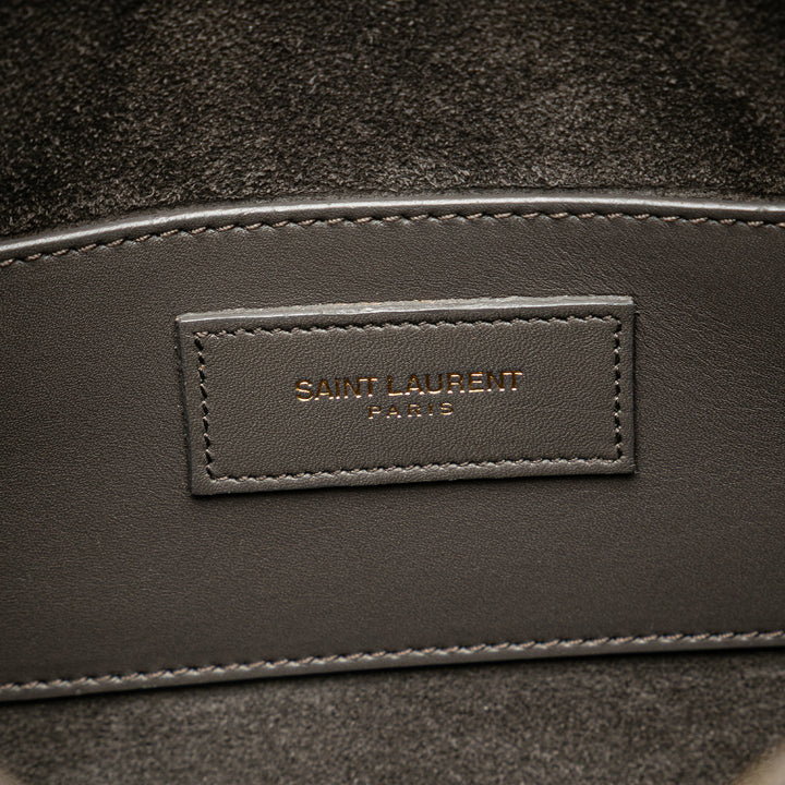 Baby Leather Classic Duffle Satchel Gray - Gaby Paris