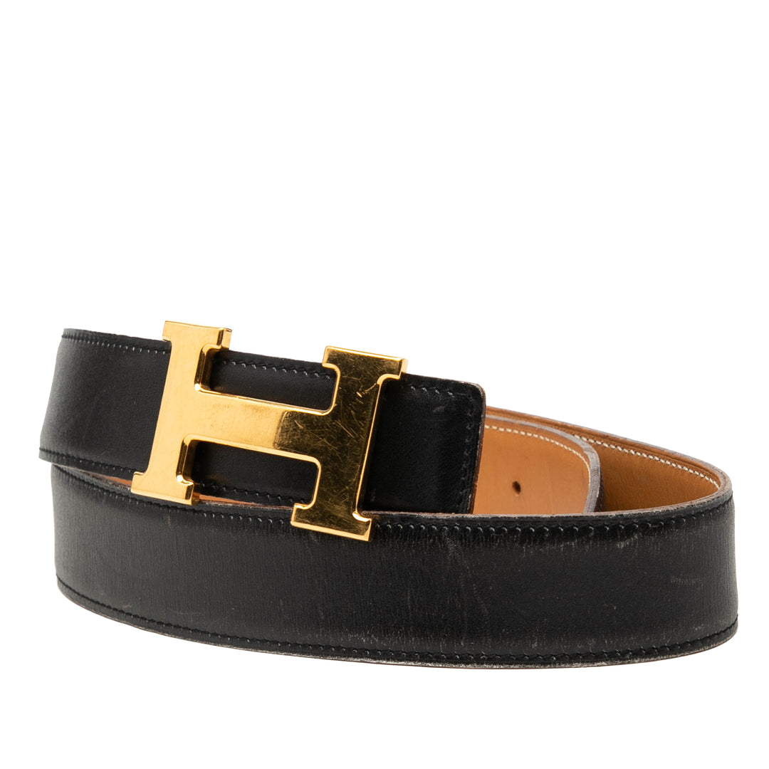 Hermès Box Veau Constance H Réversible Ceinture Cuir Box