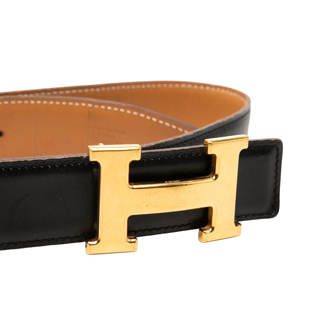 Hermès Box Veau Constance H Réversible Ceinture Cuir Box