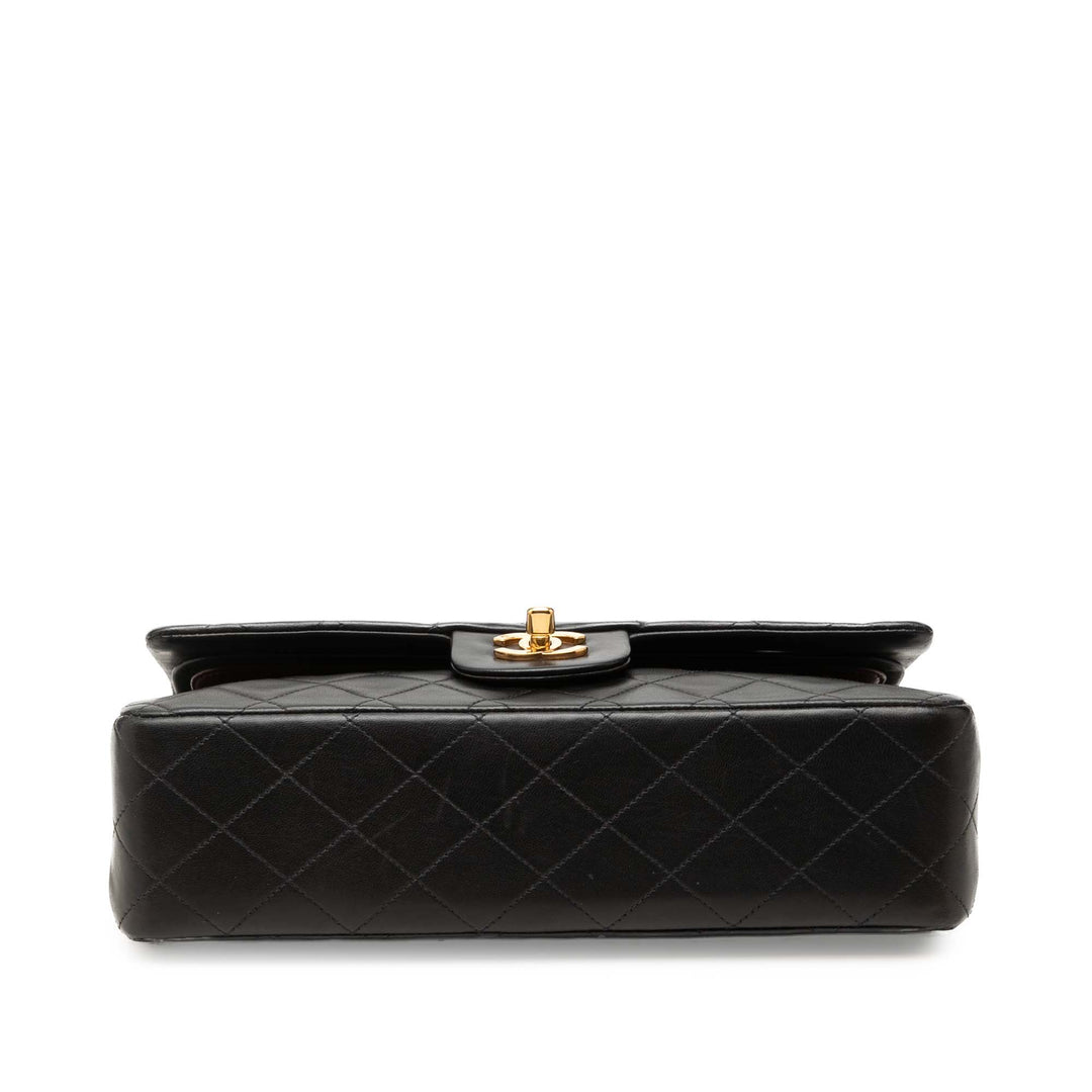 Classic Double rabat Moyen Cuir d'agneau Noir