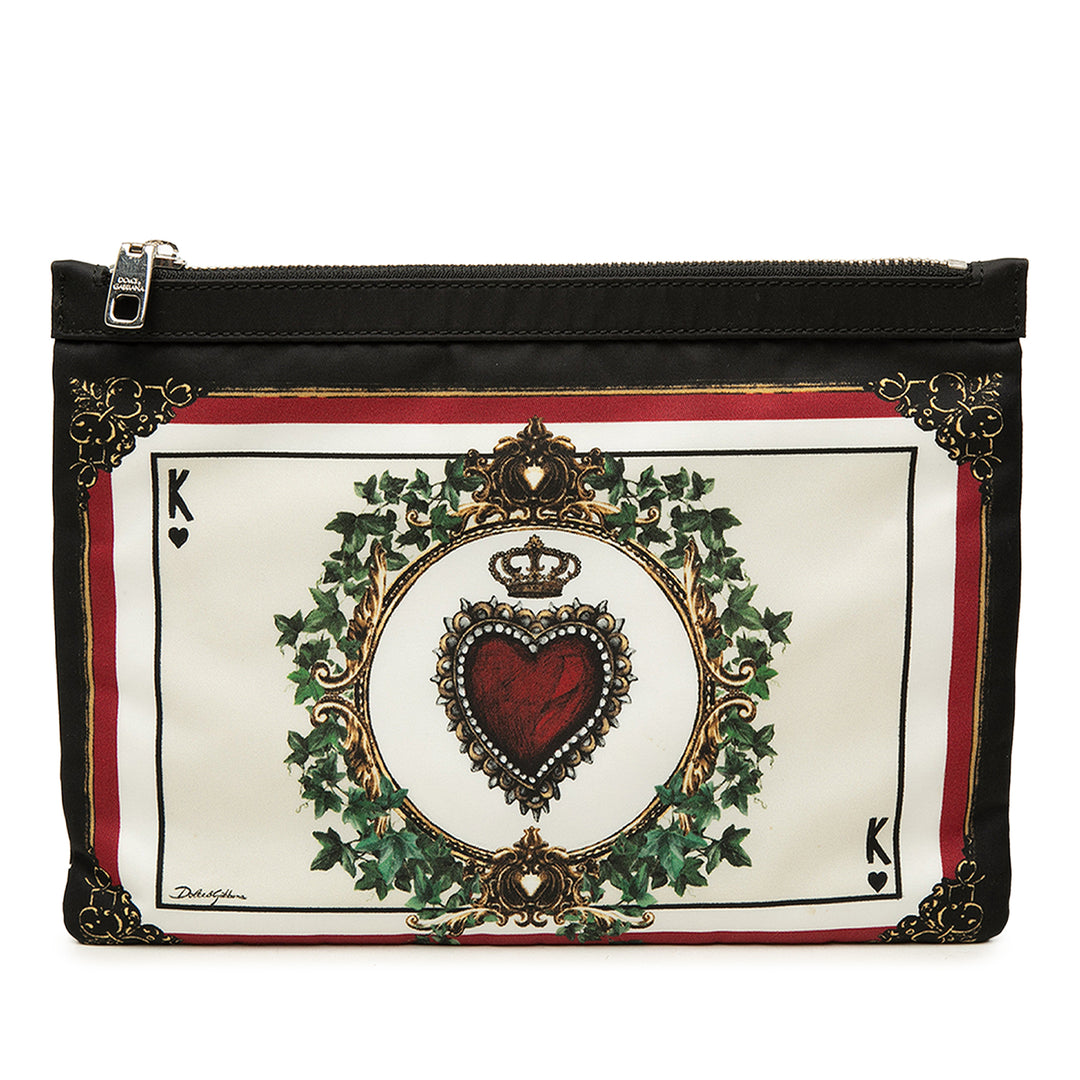 King of Hearts Playing Card Pochette Noir