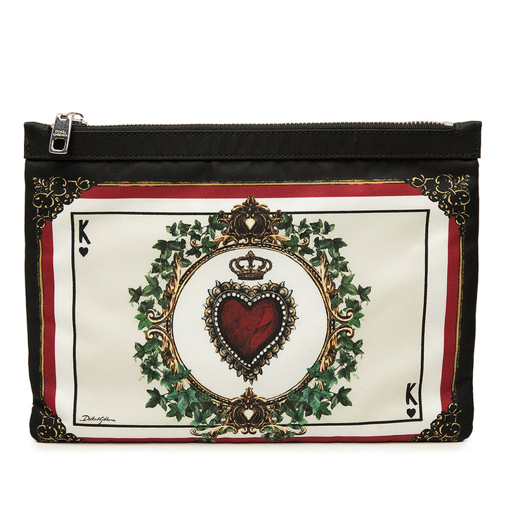 King of Hearts Playing Card Pochette Noir