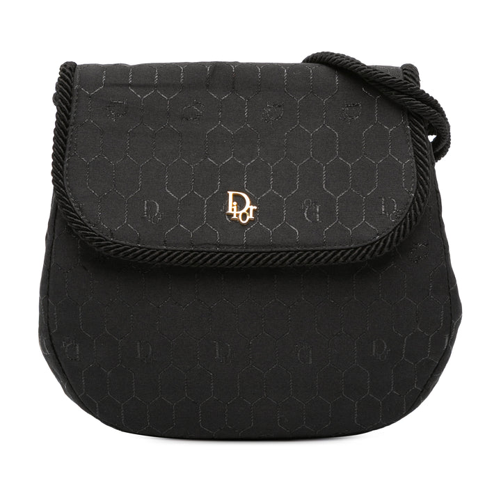 Dior Honeycomb Toile Sac porté croisé Noir