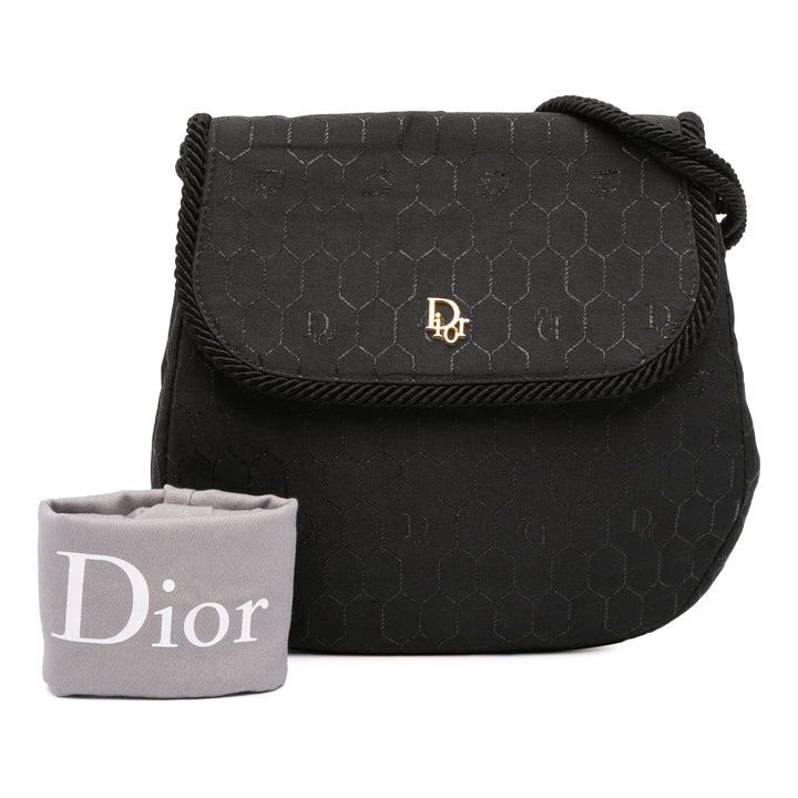 Dior Honeycomb Toile Sac porté croisé Noir