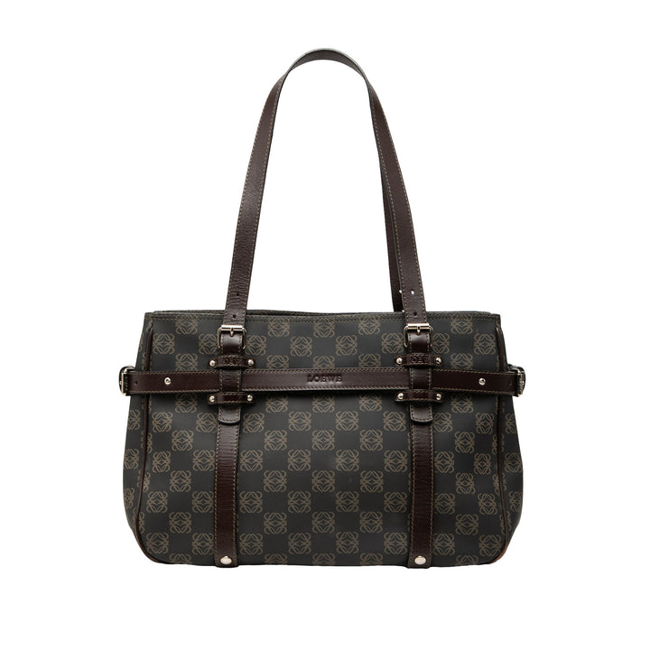 LOEWE Cabas Anagram Toile enduite Marron – vue principale – GABY PARIS